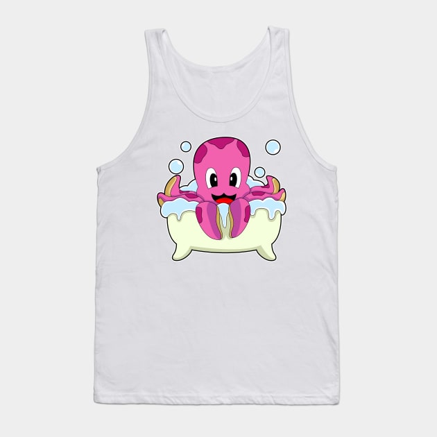 Octopus Bathe Bathtub Tank Top by Markus Schnabel